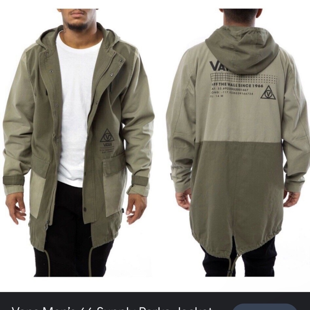 VANS Men’s 66 Supply Parka Jacket in Olive